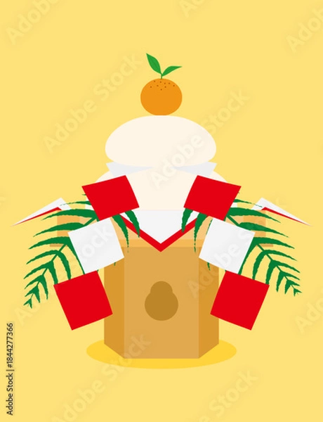 Obraz シンプルな鏡餅のイラスト