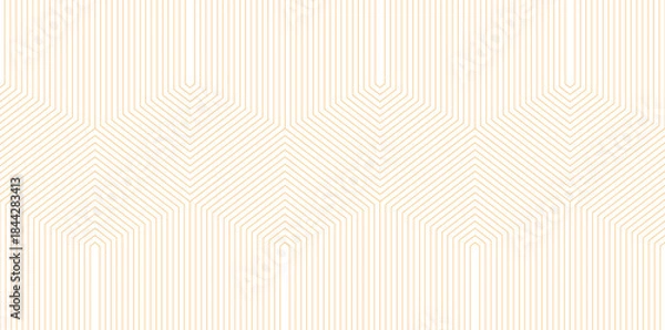 Obraz Minimalist Seamless Pattern with Thin Vertical Lines and Subtle Zigzags in a Warm Light Orange and White Color Palette