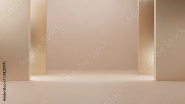 Fototapeta Elegant Minimalist Abstract Background with Warm Neutral Tones and Subtle Shadows, Ideal for Product Display, Modern Design Presentations, or Sophisticated Commercial Branding