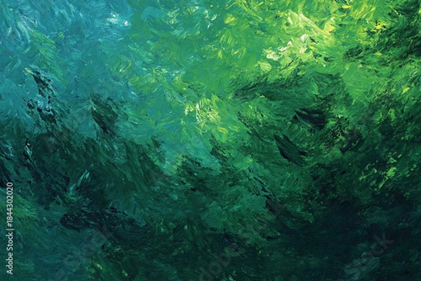 Obraz Green Abstract Oil Paint Texture On Canvas Background