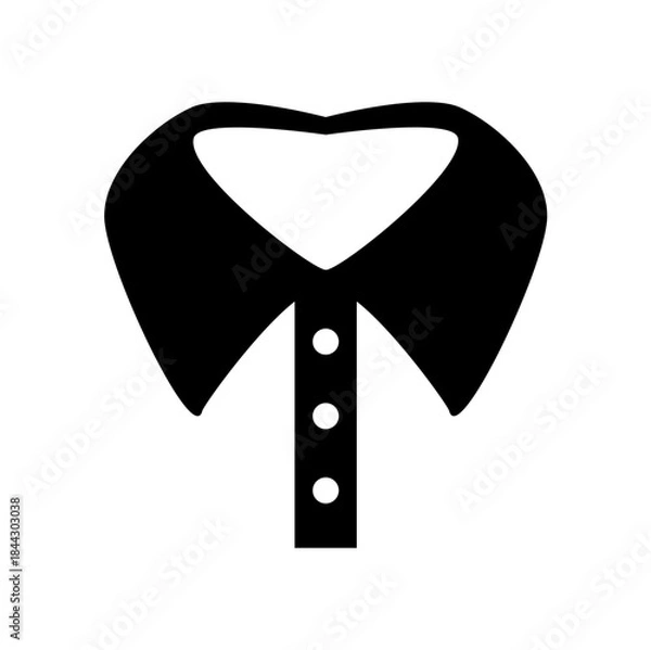 Obraz Shirt Collar Icon Silhouette Vector Illustration