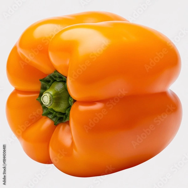 Obraz Fresh Orange Bell Pepper Isolated on White Background