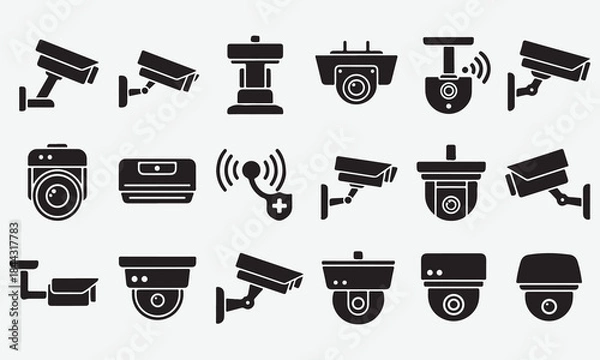 Fototapeta Collection of Security Camera Icons