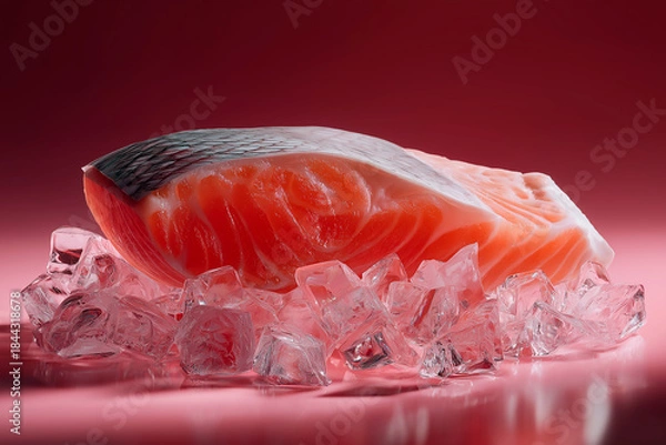 Fototapeta Close-up of sushi salmon fish, Japanese sushi collection. Sashimi sushi set with chopsticks and soy