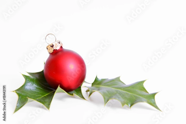 Obraz weihnachtskugel,stechpalme