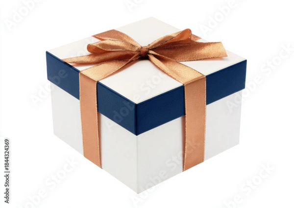 Fototapeta A gift box with a ribbon sits open on a light surface
