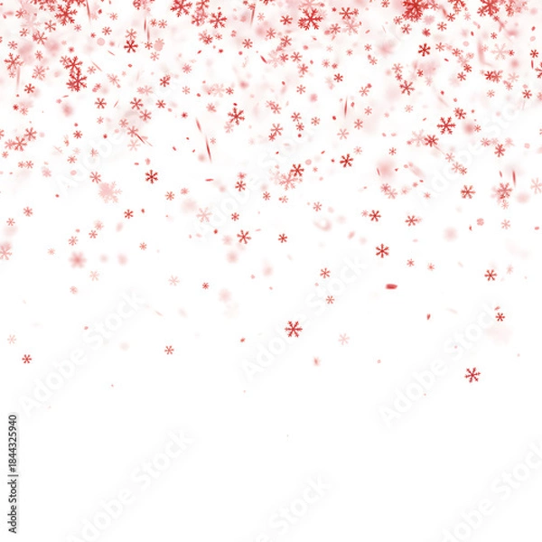 Fototapeta Red and White Snowfall Background