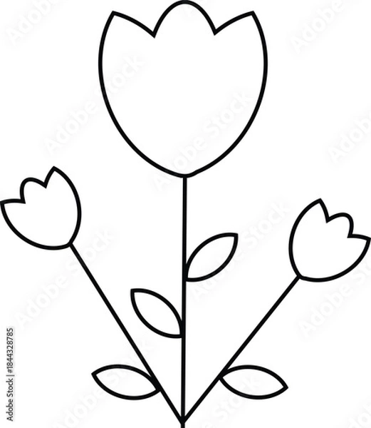 Obraz Simple flower drawing