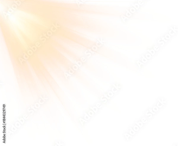 Obraz Abstract light waves and glowing rays isolated on transparent background