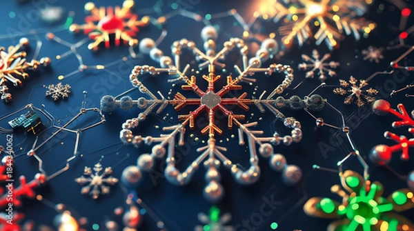 Fototapeta Intricate snowflake patterns