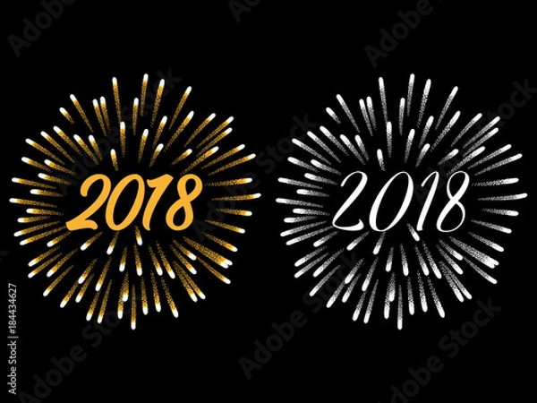 Fototapeta Happy New Year 2018. Vector illustration.