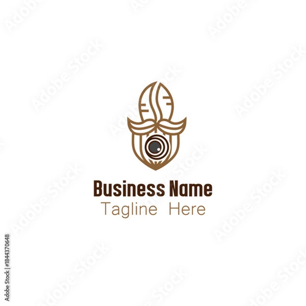 Obraz Coffee Bean Camera Mustache Logo