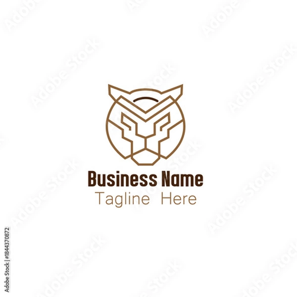 Obraz Geometric Line Art Tiger Head Logo