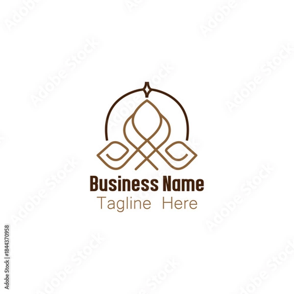 Obraz Elegant Abstract Symmetrical Line Art Logo