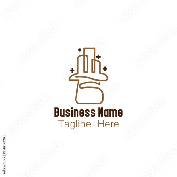 Obraz Cityscape in Beaker Logo