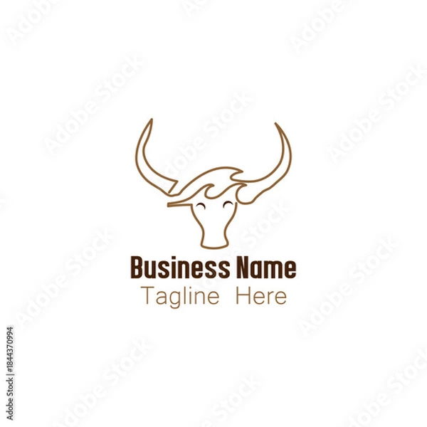 Obraz Minimalist Line Art Bull Head Logo