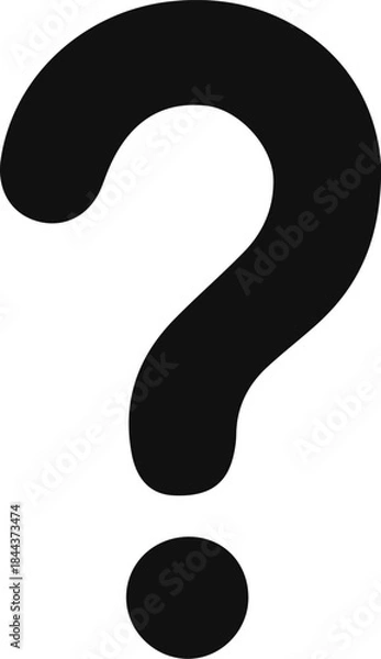 Obraz Black question mark icon. Vector. Flat design.	