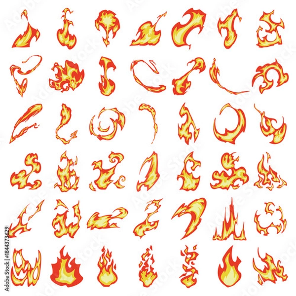 Obraz Bundle design vector flames of various variations
