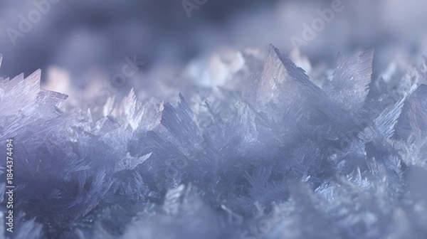 Obraz 淡い光の霜の結晶背景