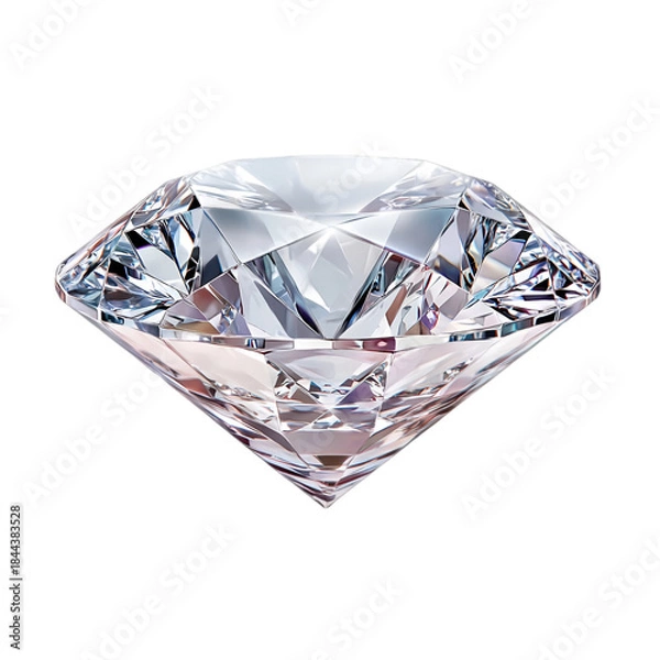 Fototapeta Large Diamond Gemstone Close Up on transparent background
