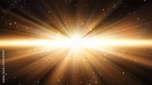 Obraz Abstract Star or Sun Explosion Light Effect. Golden Light Burst Explosion