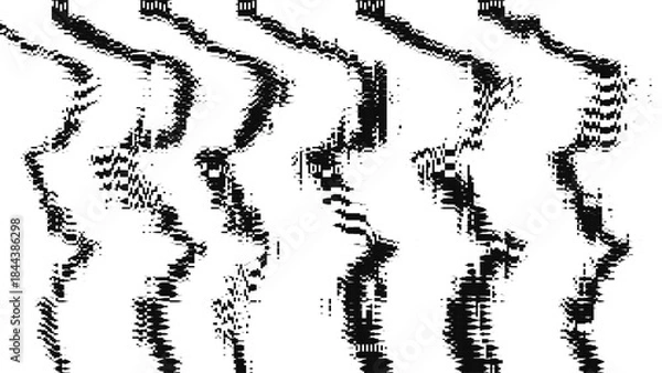 Obraz Retro VHS Glitch Texture Background. Isolated on white background