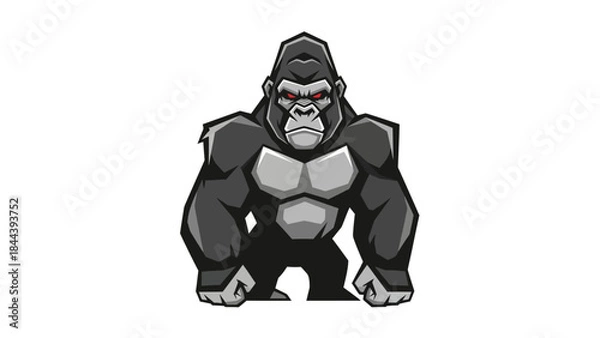 Obraz Gorilla in Exoskeleton Suit Standing Strong.