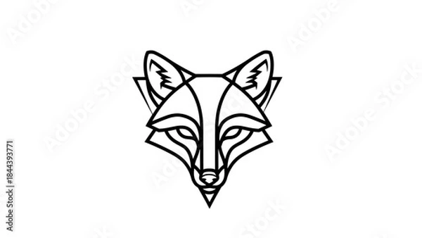 Obraz Geometric Fox Head Line Art Illustration.
