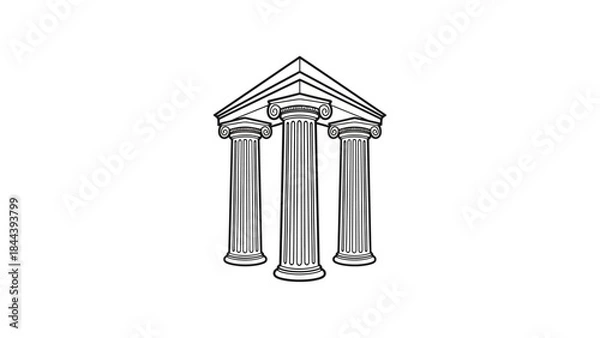 Obraz Classic Greek Temple Front Illustration.