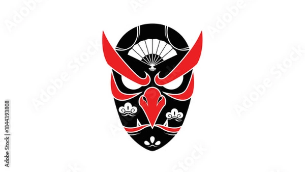 Obraz Japanese Kabuki Theater Mask Design Element.