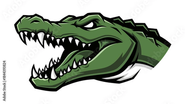 Obraz Green Alligator Head with Open Mouth.