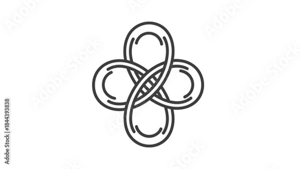 Obraz Black Celtic Knotwork Design Element Illustration.