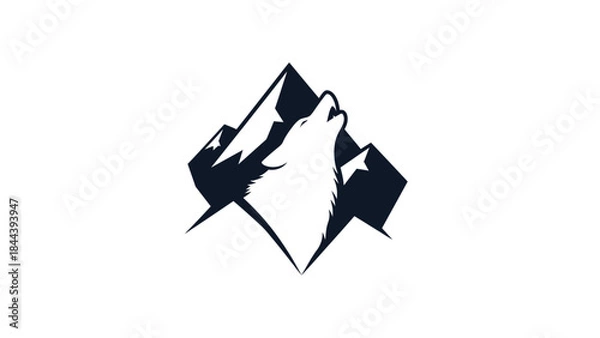 Obraz Black and White Wolf Logo Design.