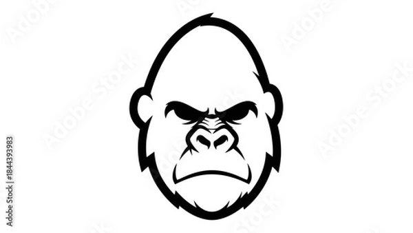 Obraz Angry Gorilla Face Illustration Design Element.