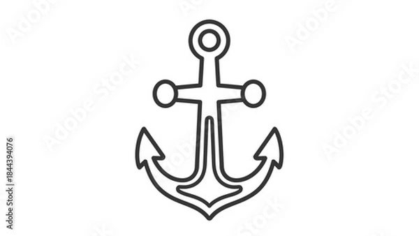 Obraz Simple Black and White Anchor Illustration.