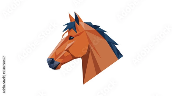 Obraz Low Poly Geometric Horse Head Illustration.