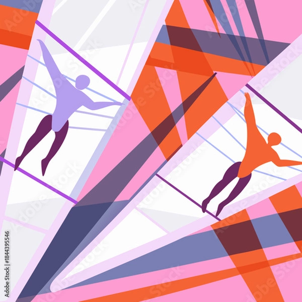 Fototapeta abstract background with colorful triangles