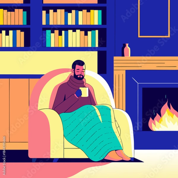 Fototapeta man reading a book