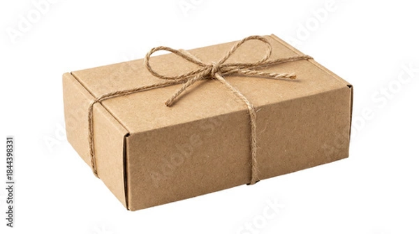 Fototapeta cardboard box isolated on white background. PNG file