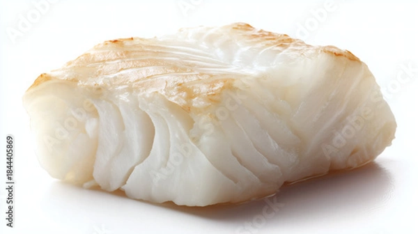 Obraz Cooked White Fish Fillet Portion Close Up Isolated