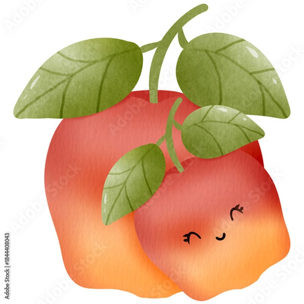 Fototapeta apple with leaf clip art 