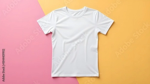Fototapeta White T-Shirt Display, Studio Environment, Product Photography, Minimalistic Style