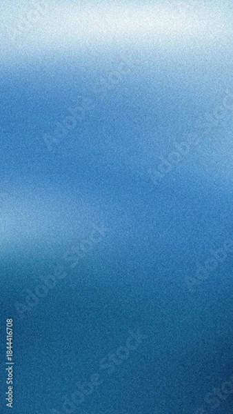 Fototapeta Vertical grainy dusty background with gradient deep blue ocean color. Blurry and noise texture background, design for banner or social media.
