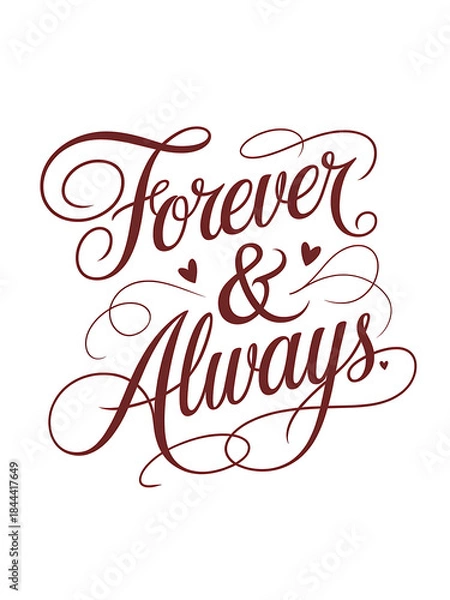 Obraz Forever And Always Hand Lettered Quote