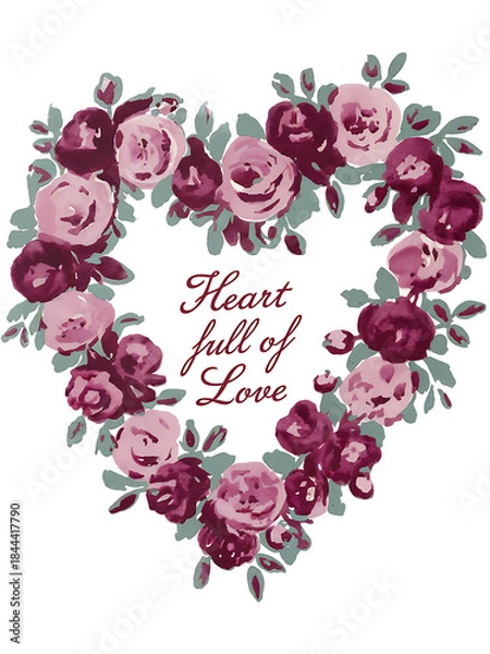 Obraz Heart Full Of Love Rose Wreath