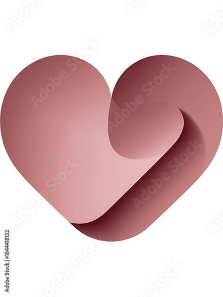 Obraz Layered Soft Pink Heart Shape