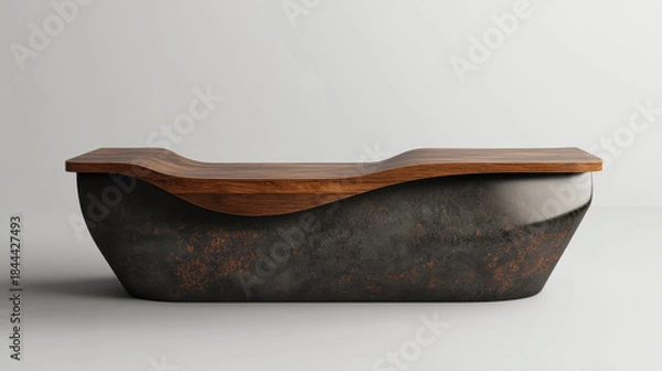 Obraz Real estate office reception counter mockup front interior registration copy space desk design indoor decoration front view decoration three-dimensional