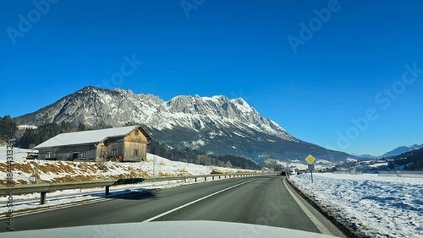 Obraz winterliche Fahrbahn