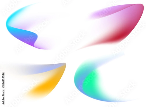 Obraz colorfull abstract gradient shapes set illustration	