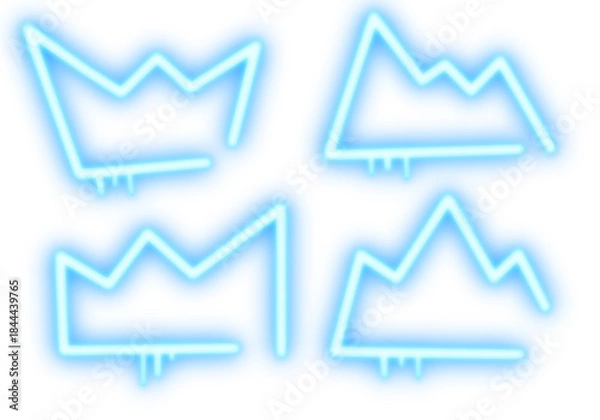 Obraz blue glow crown set illustration 